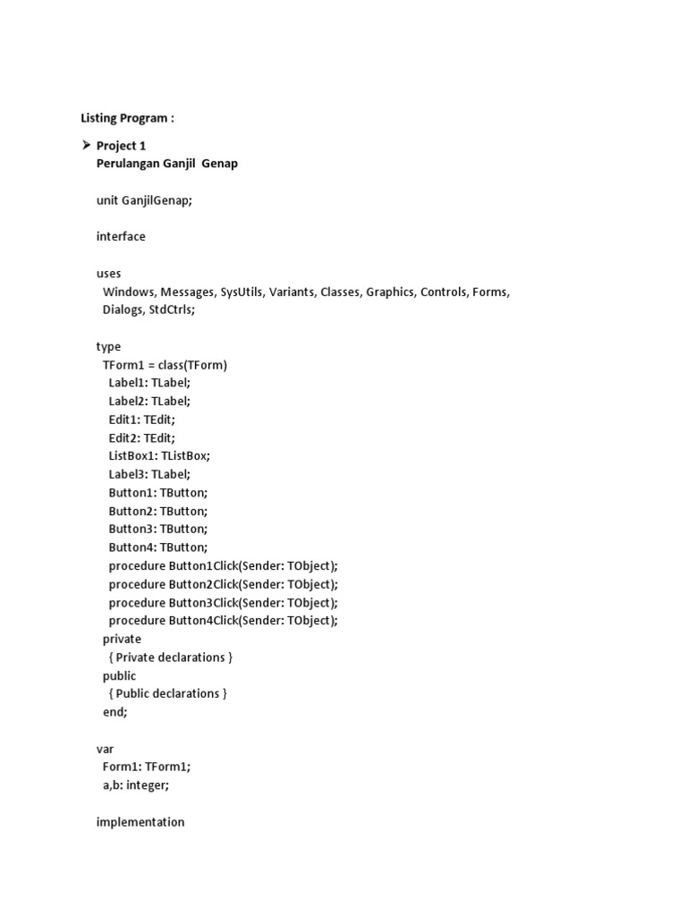 Pascal Programming Projects | PDF