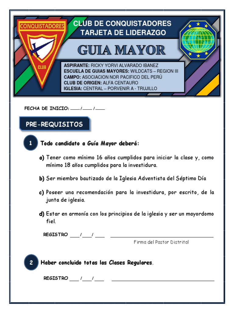 Tarjeta Auxiliar de Guias Mayores Wildcats