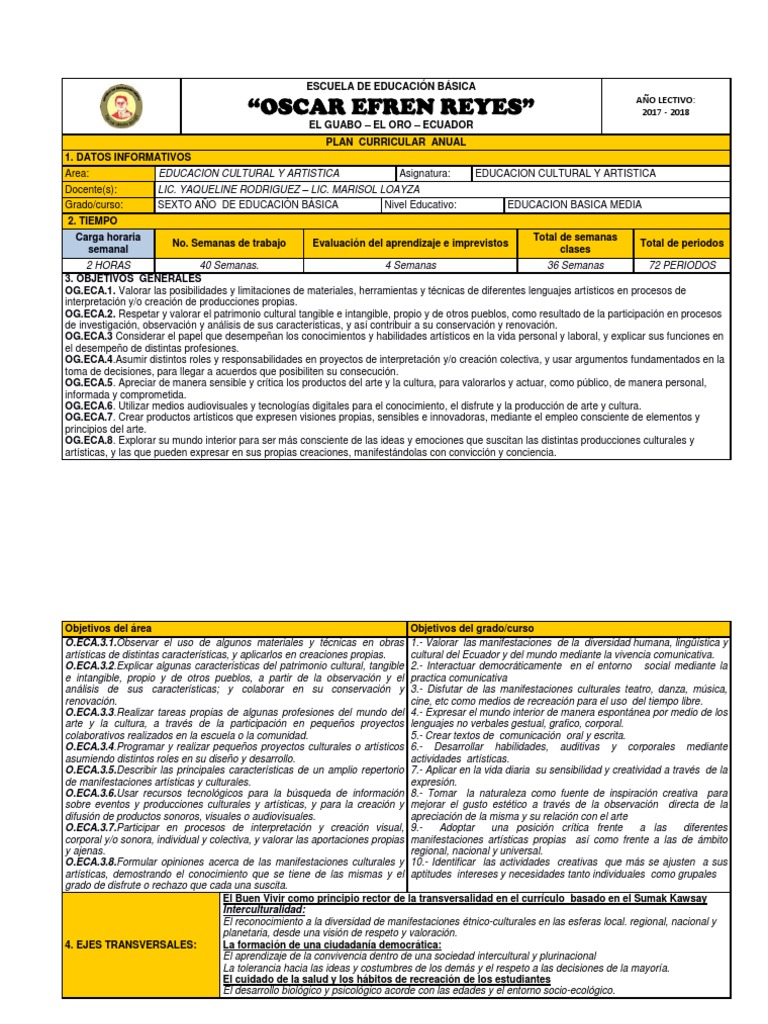 Actividades de ECA para Sexto Grado | PDF | Educación primaria ...