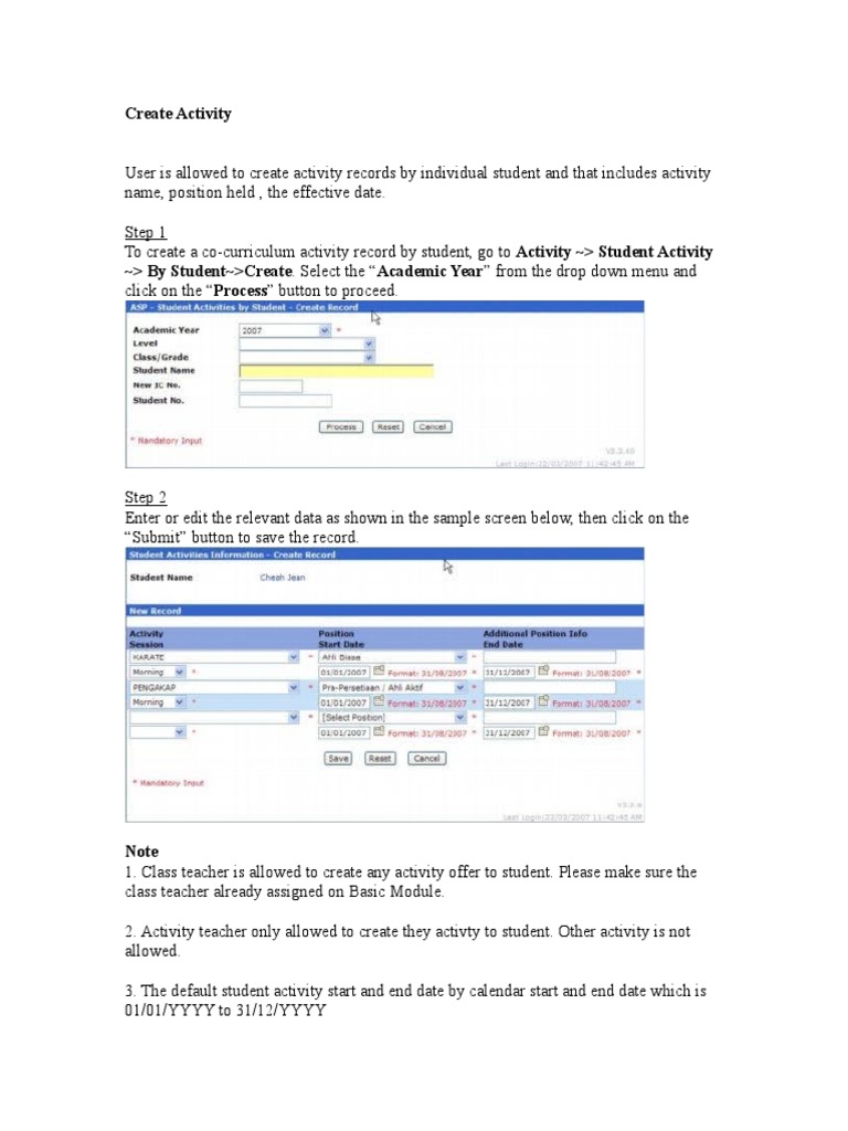 Student Activity Management Guide | PDF | Computing | Software