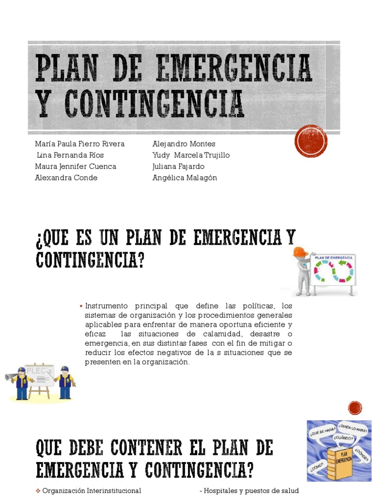 Plan de Emergencia y Contingencia | PDF | Planificación | Riesgo