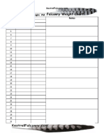 Falconry Weight Chart