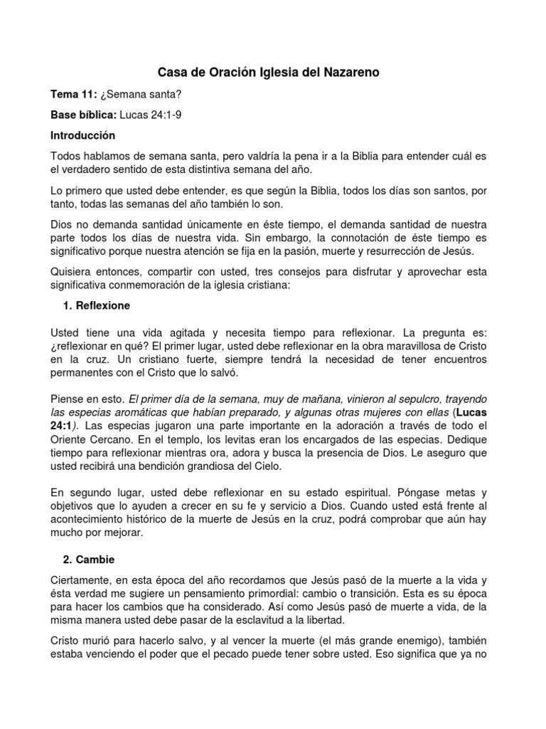 Tema 11 Semana Santa | PDF | Cristo (título) | Santo