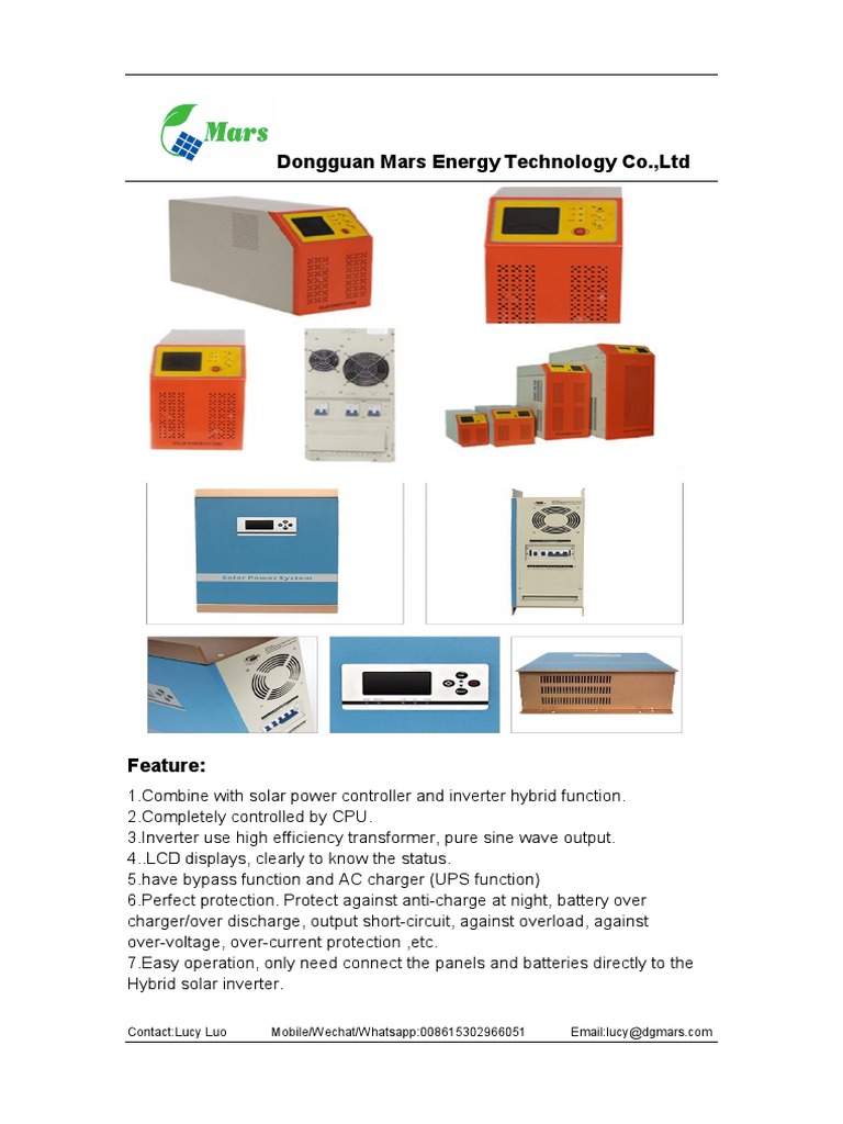 Solar+hybrid+inverter+controller+specification - Dongguan Mars Energy ...