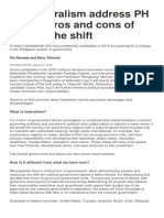 Will Federalism Address PH Woes? Pros and Cons of Making The Shift