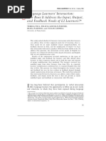 Pica Et Al 1996 Language Learners' Interaction How Does It Address The Input, Output, and Feedback Needs of L2 Learners