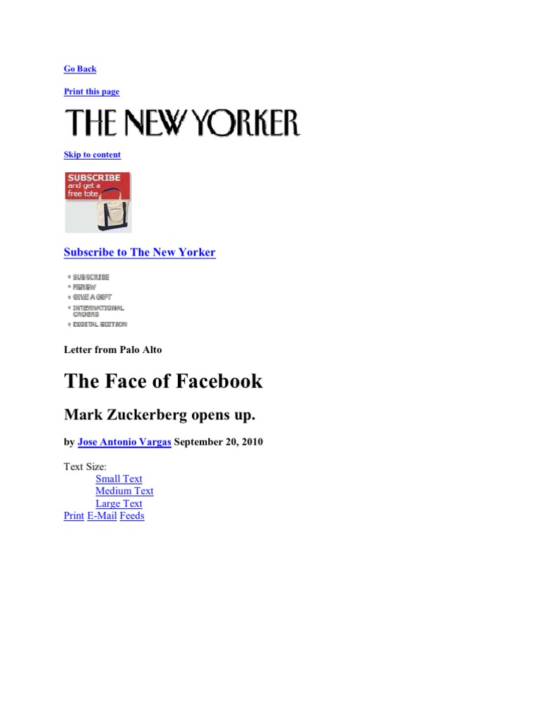 Face Book Story | PDF | Mark Zuckerberg | Facebook