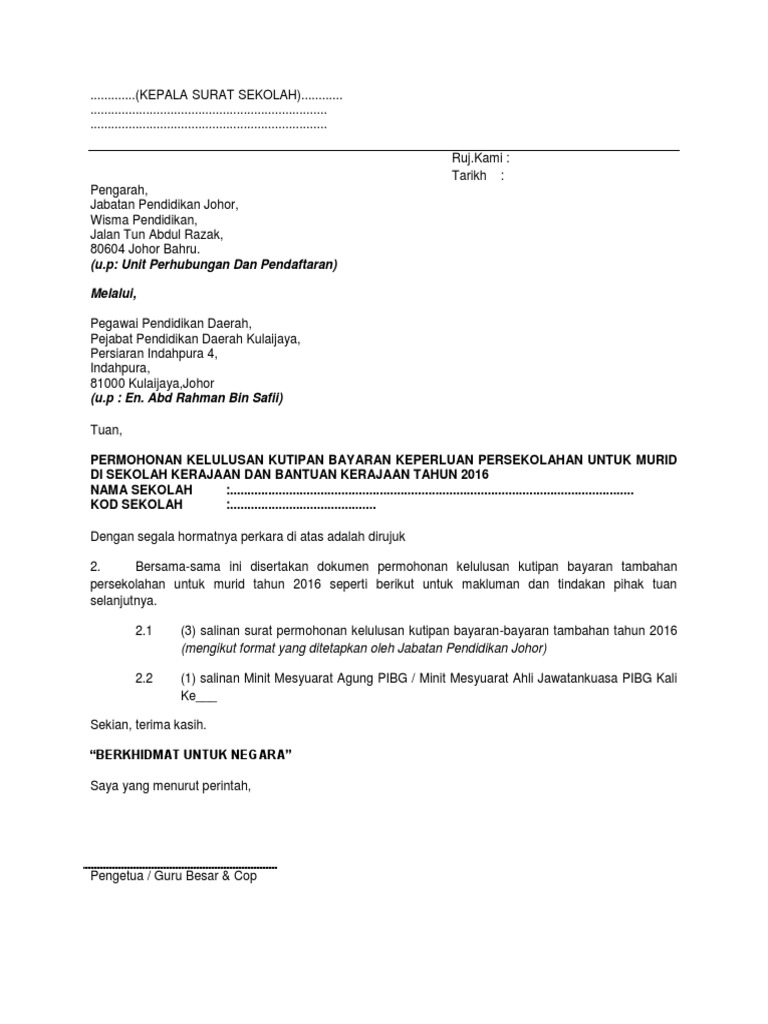Format Surat Permohonan Sekolah Majalah 