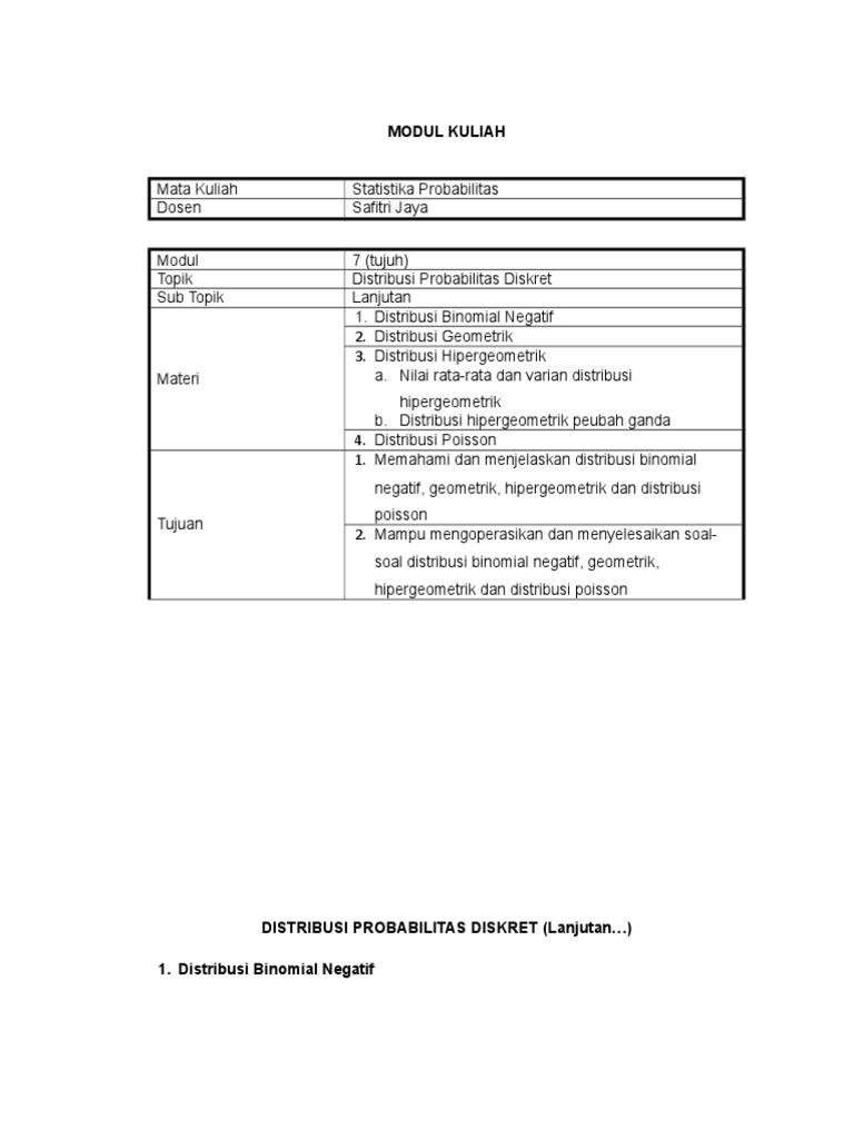 Binomial Dan Contoh Soal