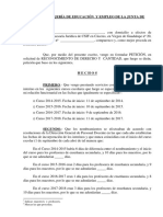 Reconocimiento de efectos administrativos y económicos por días trabajados como interino