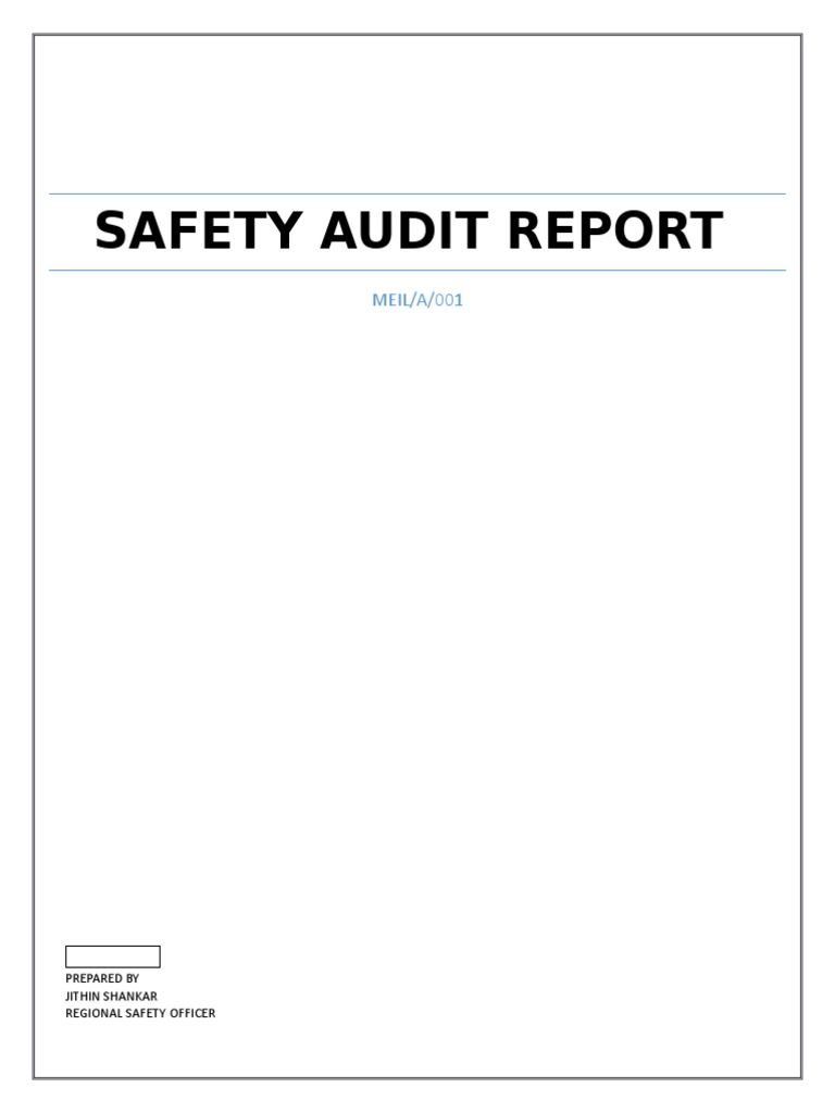 Safety Audit Report MEIL/A/001 PDF Firefighting Fires