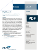 FINRA Regulatory-Notice-18-20 Regarding Digital Assets