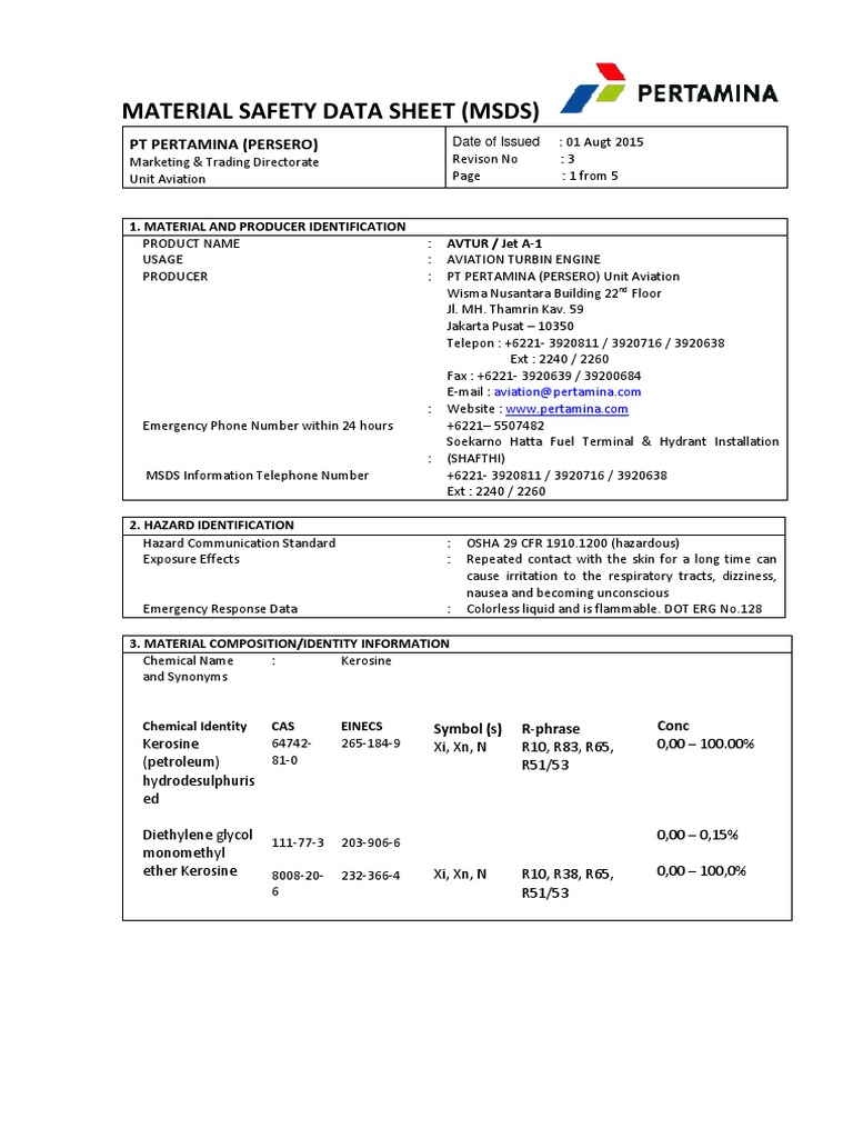 avturmsds.pdf Dangerous Goods Flammability