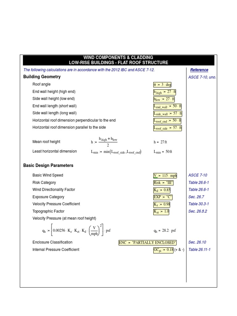 Flat Roof Wind C and C - ASCE7-10 PDF | PDF | Classical Mechanics ...
