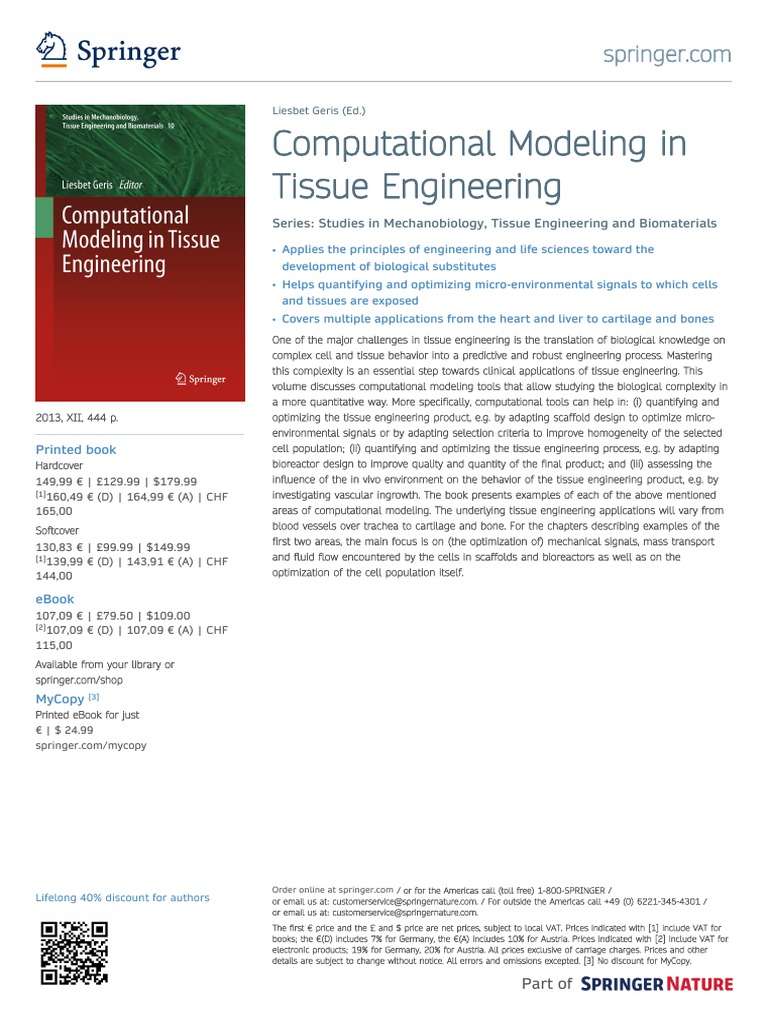 Computational Modeling in Tissue Engineering | PDF | Tissue Engineering ...
