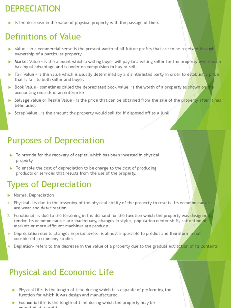Depreciation PDF Book Value Depreciation