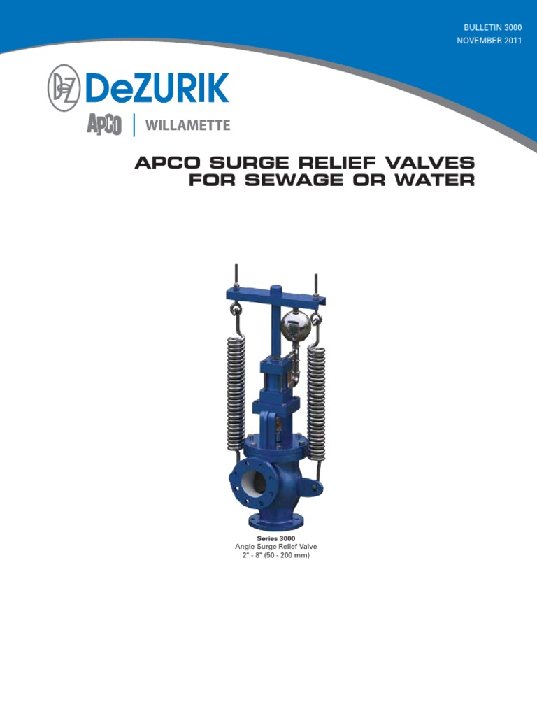 Apco Surge Relief Valves Angle Sra 3000 Valve Cylinder (Engine)