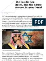 Israel and The Saudis Are Artificial States, and The Cause of The Disastrous International Climate