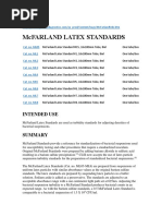 Mcfarland Latex Standards: Intended Use