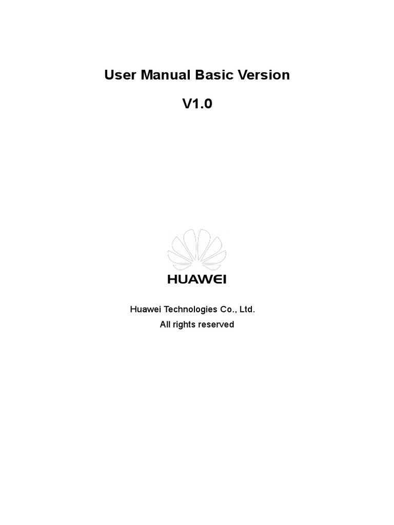 Huawei User Manual Basic V1.0 | PDF | Cyberspace | Software