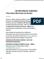 Unidades de Recursos Humanos _ Secretaria Municipal de Gestão