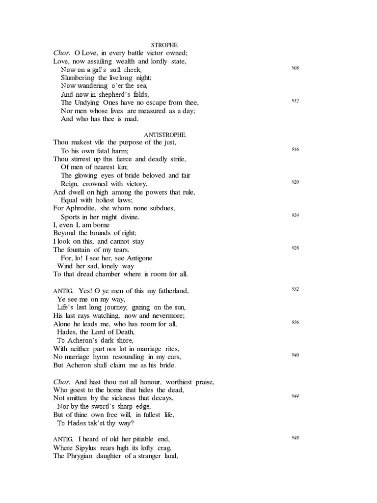 Chor. O Love, in Every Battle Victor Owned : Strophe | PDF | Poetry