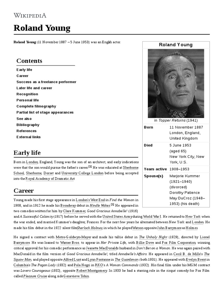 Roland Young | PDF | Leisure