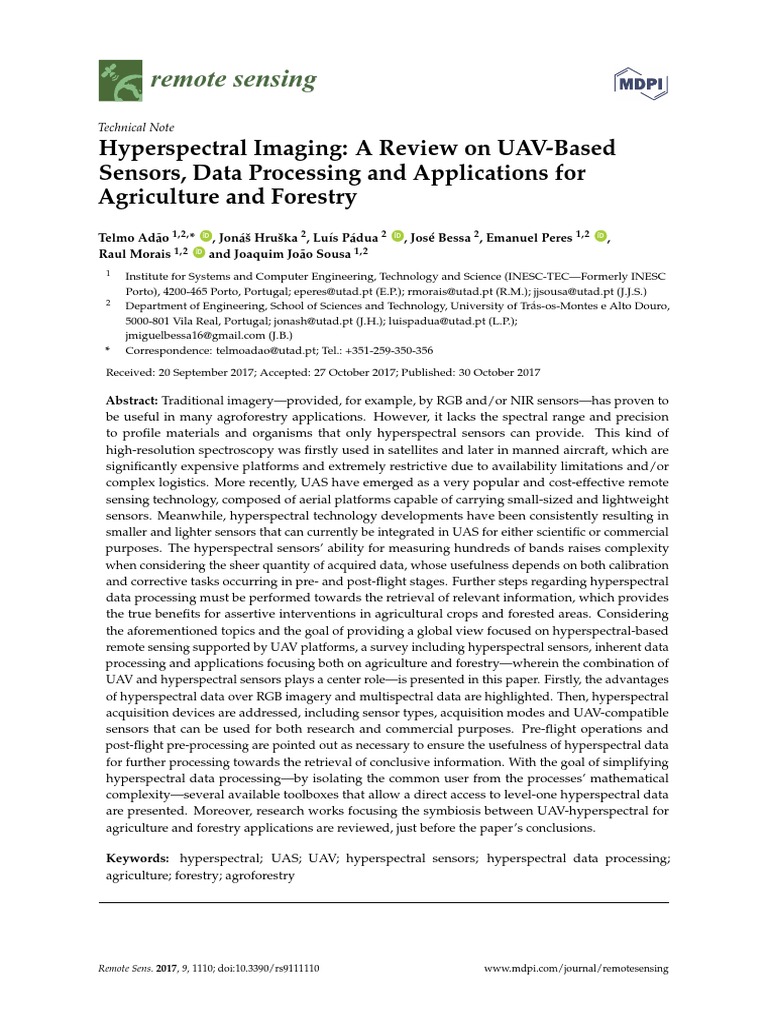Remotesensing 09 01110 v2 | PDF | Unmanned Aerial Vehicle | Remote Sensing