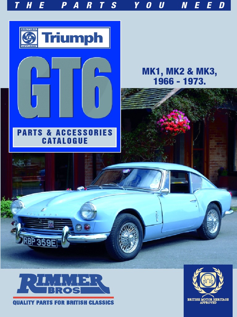 Catalogo Ricambi Triumph GT6, PDF, Cheque