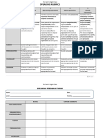 Speaking Rubrics - Secondary Program