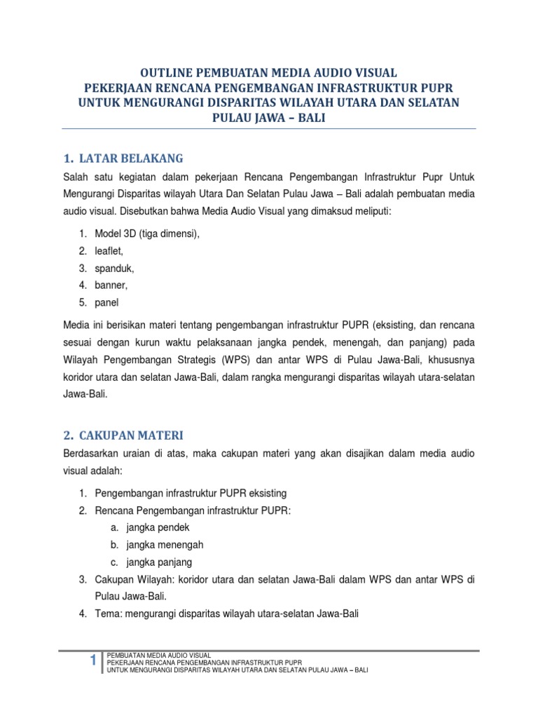 Rencana Media Audio Visual PUPR | PDF