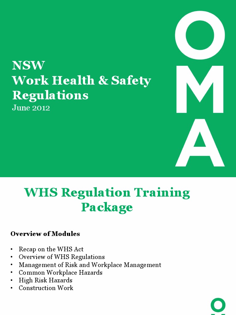 WHS Regulation Training Presentation-DW-August | PDF | Occupational ...