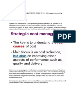 Week 11: Strategic Cost Management (ABM & BPR LCC&B, TC, TOC & Throughput Accounting)