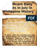 Significant Daily Events in July in Philippine History