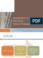 Assessment in Language Teaching: Features of Language Skills Testing