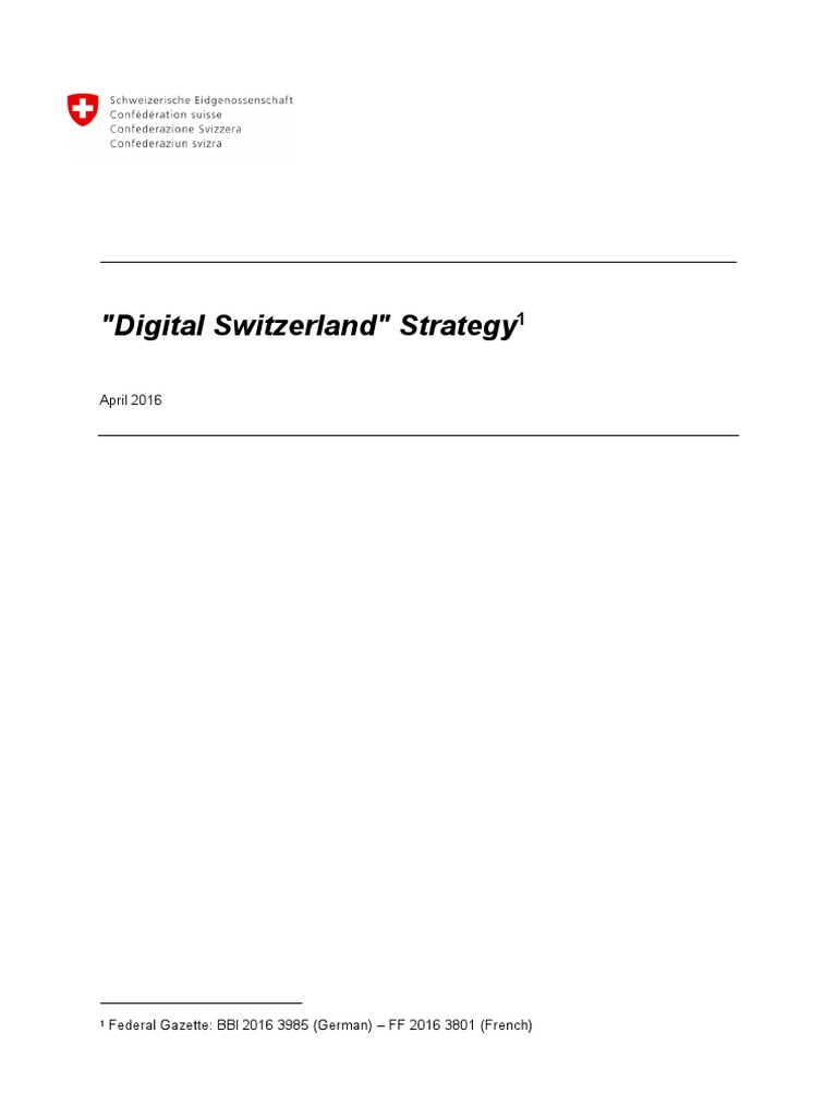 Digital Switzerland Strategy | PDF | Life Cycle Assessment | E Government