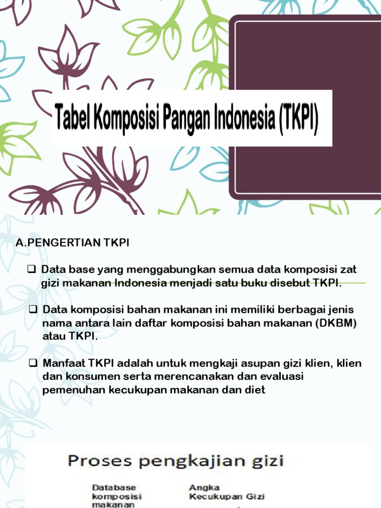 Komposisi Pangan Indonesia (Tkpi) | PDF