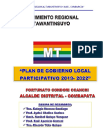 Plan de gobierno del Movimiento Regional Tawantinsuyo en Combapata