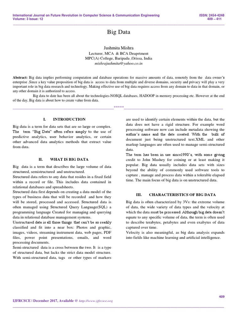 Big Data | PDF | Big Data | Analytics