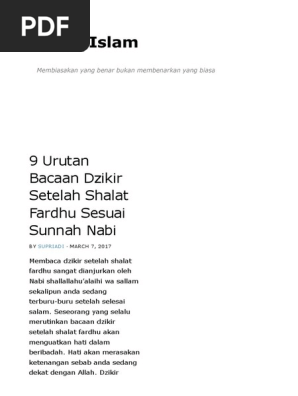 Dzikir Setelah Sholat