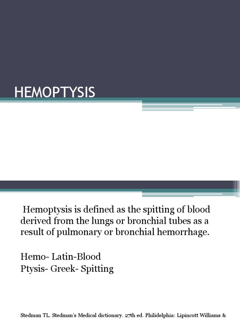 HEMOPTYSIS | PDF | Lung | Medical Specialties