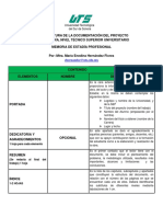 Estructura de La Memoria de Estadía Profesional