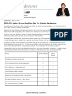 Peulich Media Release - Labor Greens Coalition Bad For Greater Dandenong