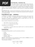 Prepositional Logic - Definition: Discrete Mathematics - Propositional Logic