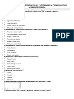 Cuestionario para Detectar Intereses y Necesidades de Formación de Los Alumnos de Primaria