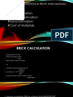 Brick, Cement & Sand Estimation Using Revit & Manually