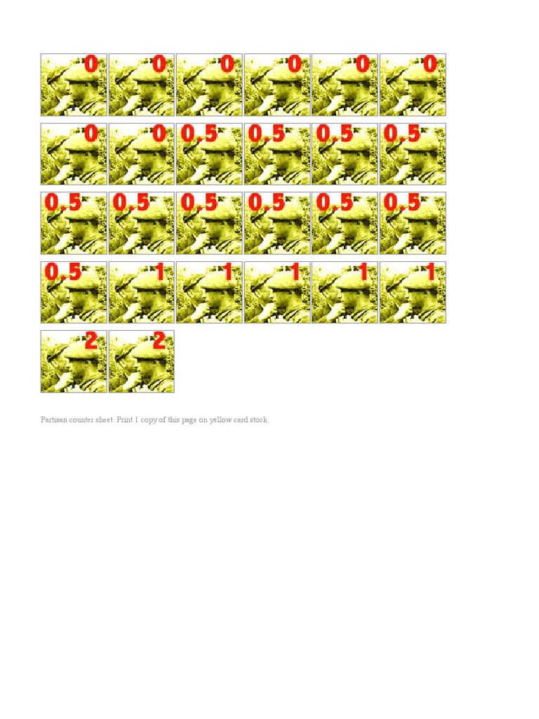 Printable Partisan Counter Sheets | PDF | Cooking, Food & Wine | Self ...