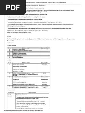 Process Performance Qualification Protocol for Autoclave _ Pharmaceutical Guidelines 2