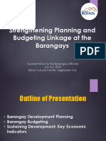 Plan-Budget Linkage at The Barangay Level