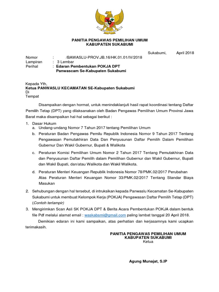 Contoh Surat Ke Menteri Besar